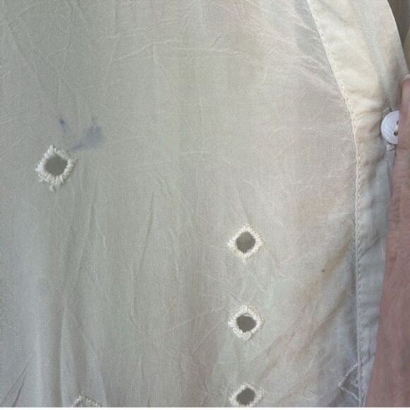 JOHNNY WAS Embroidered Blouse Tunic Cupra Rayon Pocket Long Cream - Picture 10 of 10